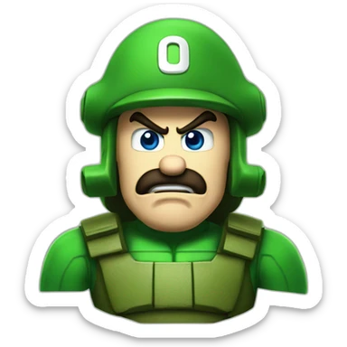 Luigi angry doomguy sticker