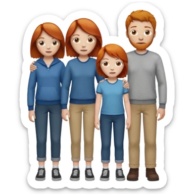 family with ginger hair sticker
