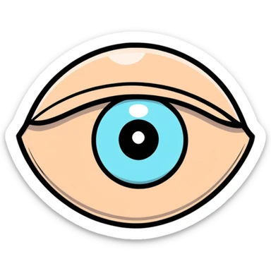 cartoon eye with expressive eyelid and pupil sticker