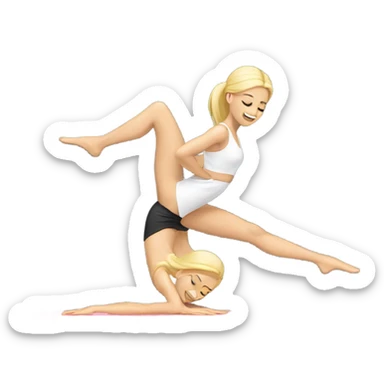 Blonde woman doing splits  sticker