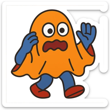 vibrant toon style miedo disfrazado sticker