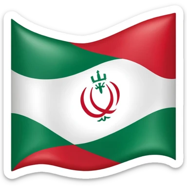 square iranian flag green white and red  sticker
