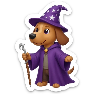 Dog wizard sticker