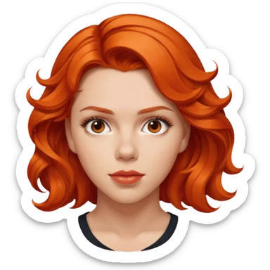 scarlett johansson, orange red sticker