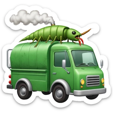  Dribble’s smoking roach-shaped exterminators moving truck  sticker