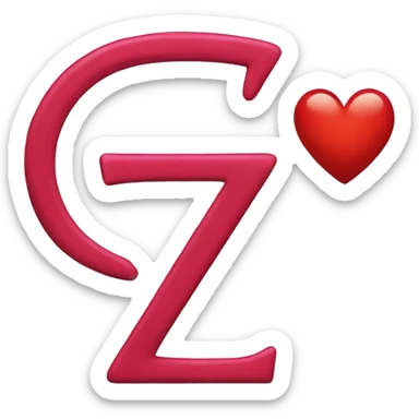 The letter Z with a heart on it sticker