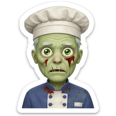 elderly  zombi man chef sticker