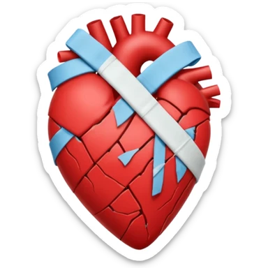 broken heart sticked together sticker