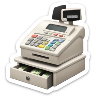 small cash register sticker