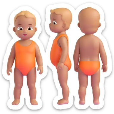 full body tanned baby sticker