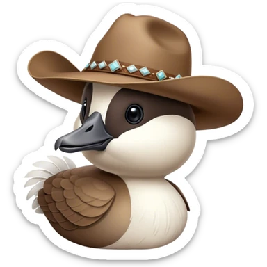 Canada goose wearing a cowboy hat sticker