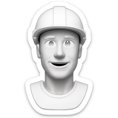 bust of men enginear with white helmet smiling sticker