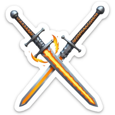sword on fire sticker