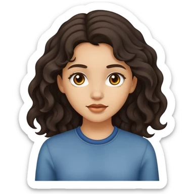 light skinned girl with dark wavy hair sticker