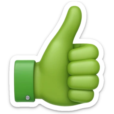 Thumbs up emoji with green color sticker