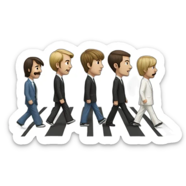 4 man abbey road sticker