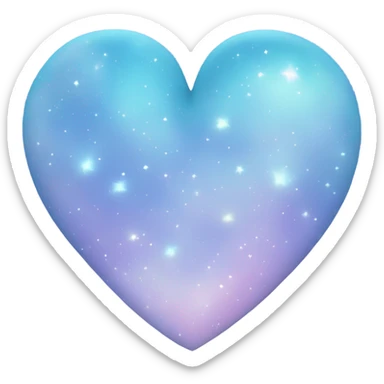 Pastel blue galaxy heart sticker