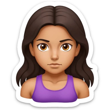 Hispanic girl determined look, muscles sticker