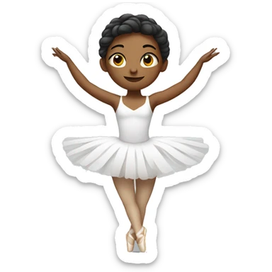 white ballerina with hands up sticker