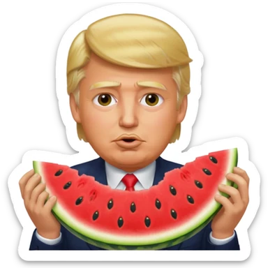 trump eating watermelon sticker