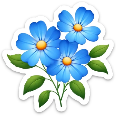 Beatiful blue flowers  sticker