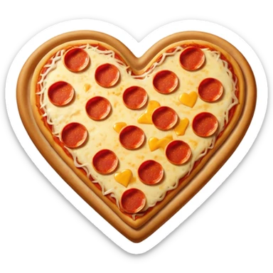 heart with a pizza motif sticker