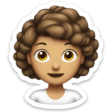Chica de pelo corto café con piel blanca sticker