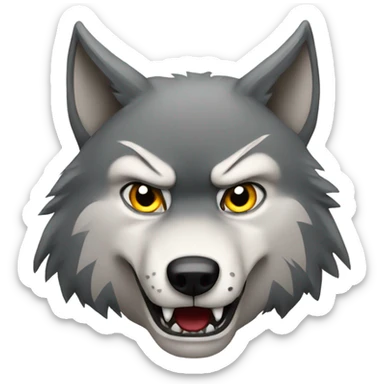 angry wolf  sticker