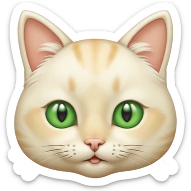 Cream cat face with short hairs sticker