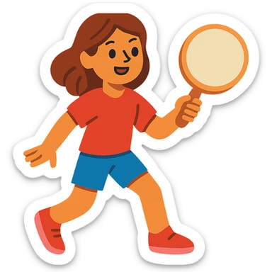 ragazza castana che gioca a tamburello sticker