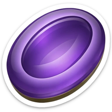 Amethyst oval-shaped worrystone sticker