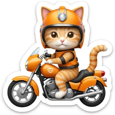Cat riding motorcycle  sticker