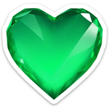 Emerald green heart sticker