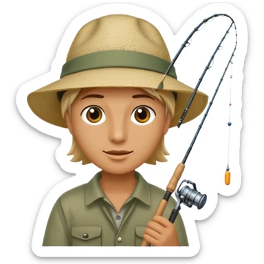 Someone fishing. sticker