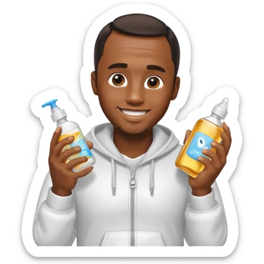 Make an emoji of Diddy with baby oil and white clothes sticker