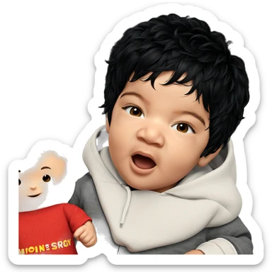 realistic portrait of a boy sticker