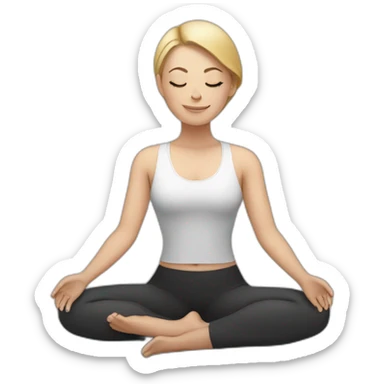 white woman on a yoga matt sticker