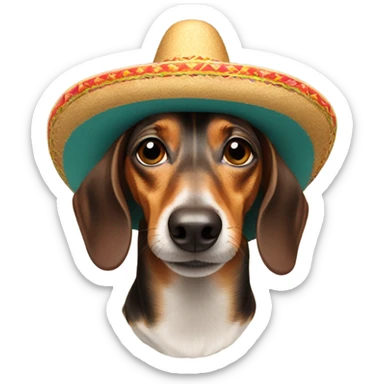 Dachshund with sombrero  sticker