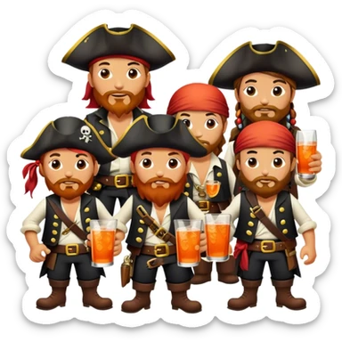 happy family of pirates drinking aperol sticker