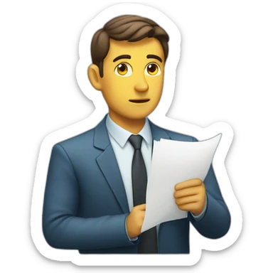 ambitious man thinking about a chart sticker