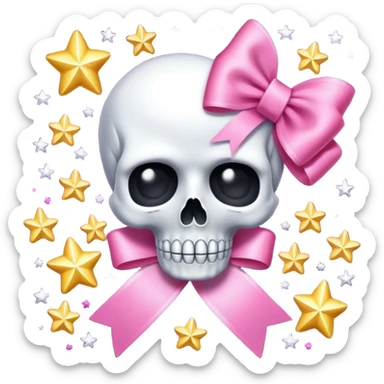 Make this 💀 with a 🎀 and some ✨ sticker