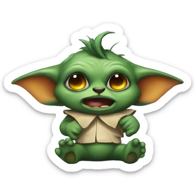 Cute drunk gremlin sticker