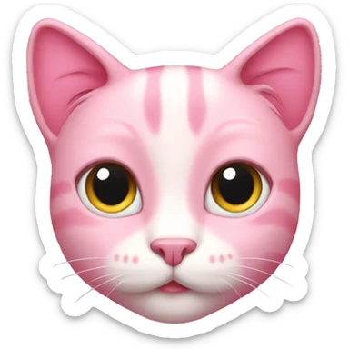 Pink cat sticker