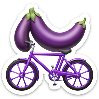 eggplant on a bike sticker