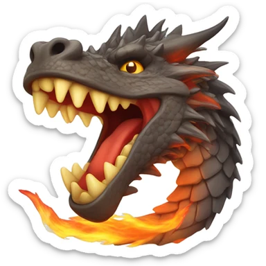 A roaring dragon with flames coming out of its mouth to represent power and fearlessness. sticker