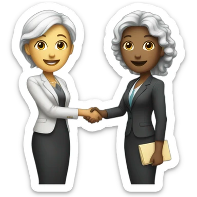 two white business women with different hair colors shaking hands sticker