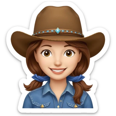 cowgirl with cowgirl hat smiling sticker