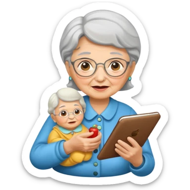 Grandma holding ba y sticker