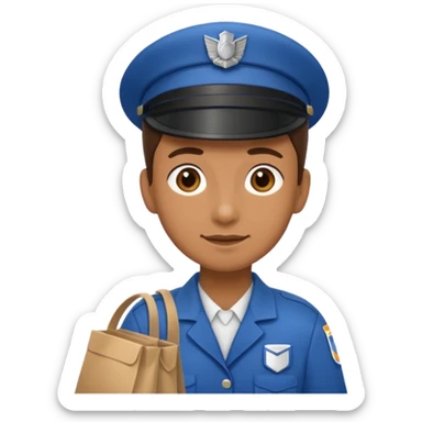 mail carrier with bag sticker