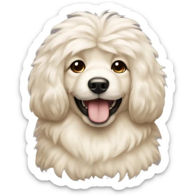 Fluffy dog cream colour  sticker